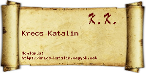 Krecs Katalin névjegykártya